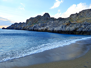 Winter Holidays in Crete - Schinaria beach on a sunny Winter day