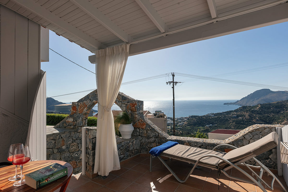 The panoramic mountain & sea view from the balcony