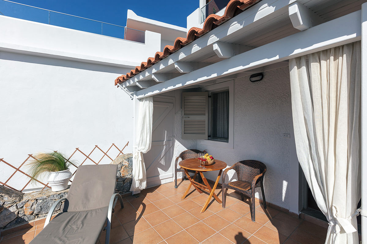 The spacious balcony of the apartment