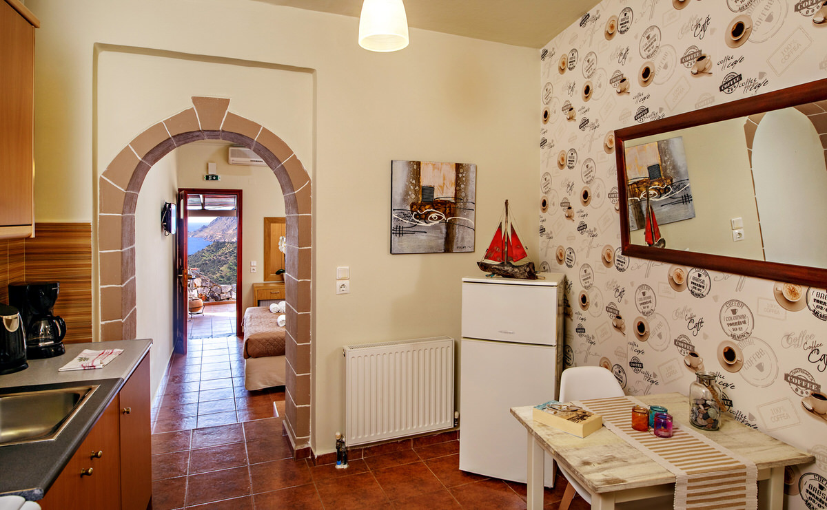The spacious kitchen room