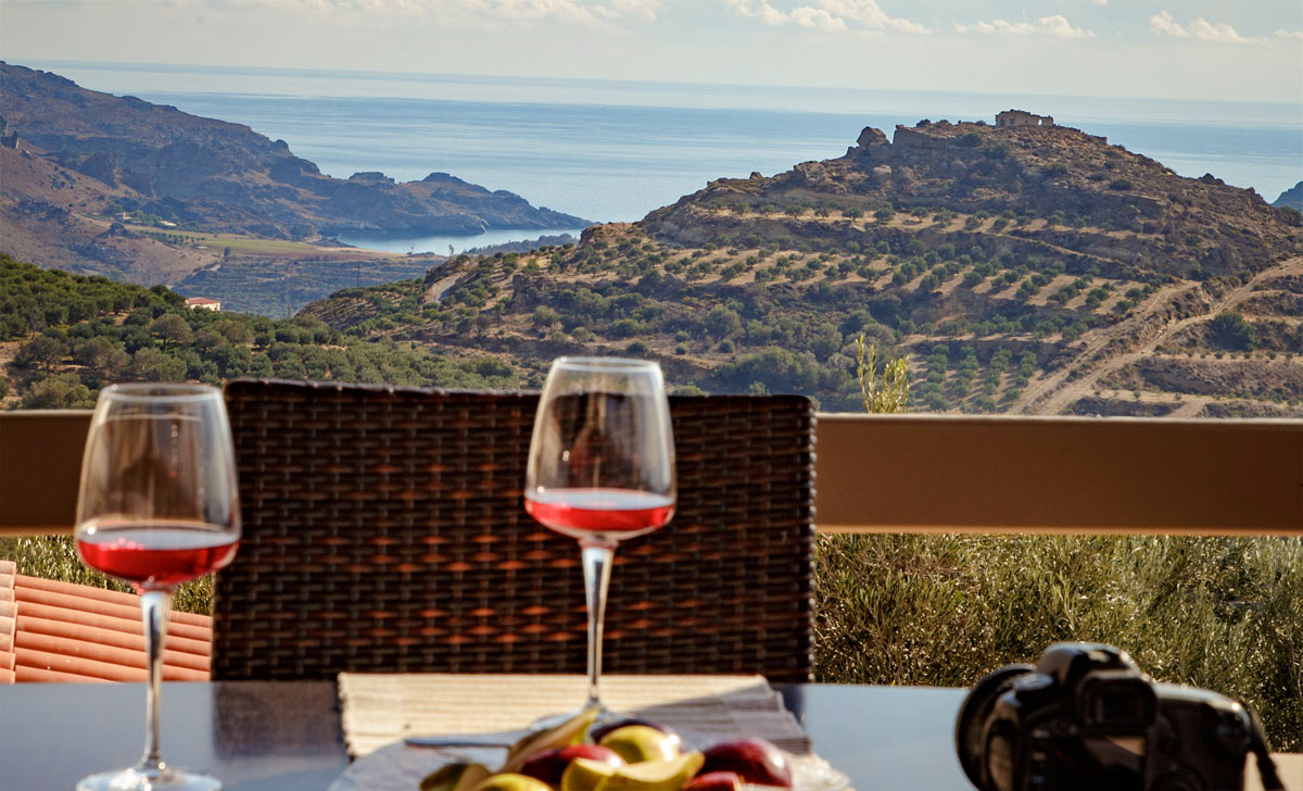 Enjoy a glass of wine in the balcony