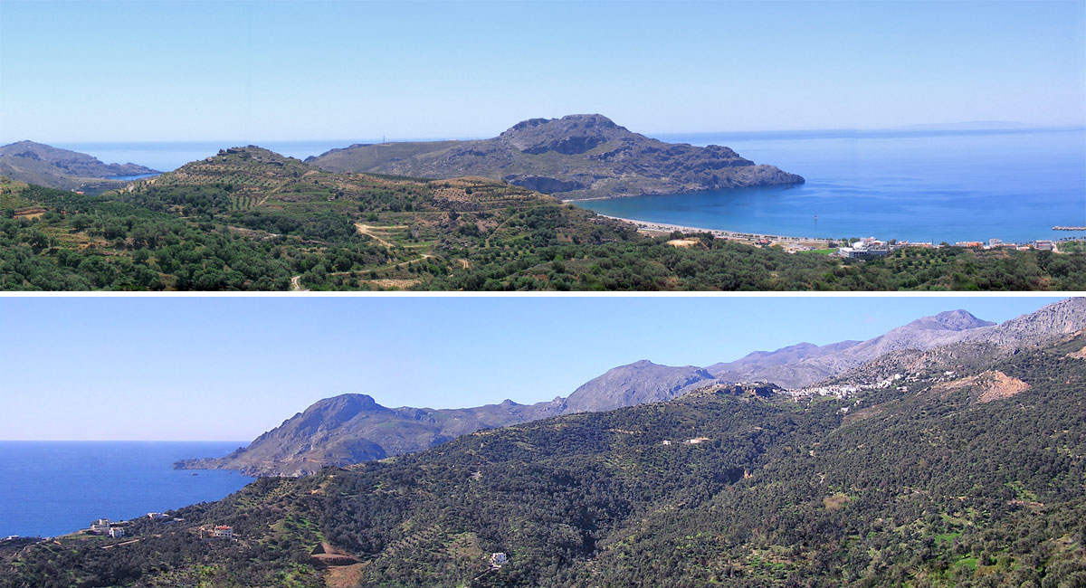 The panoramic view from the left and right side of the balcony