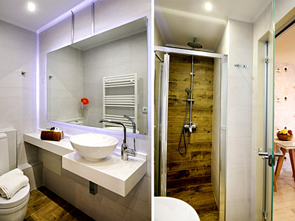 Luxuriöse Badezimmer der AnnaView Apartments