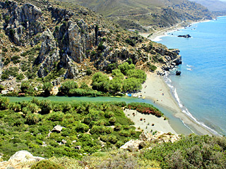 Preveli Palm Beach in Plakias, Crete